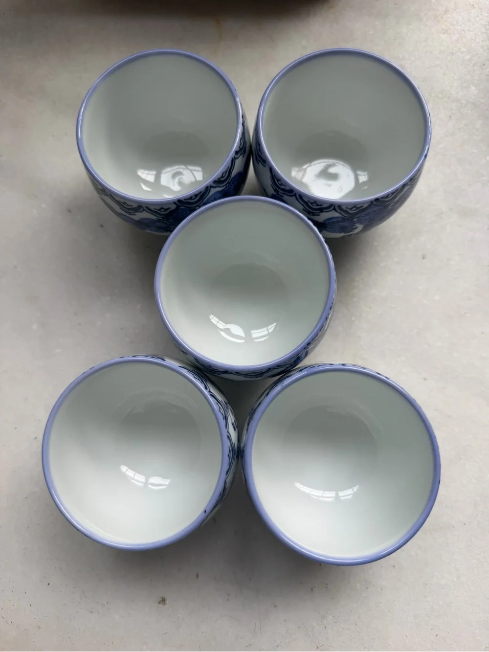 Vintage Blue & White Japanese Teacups